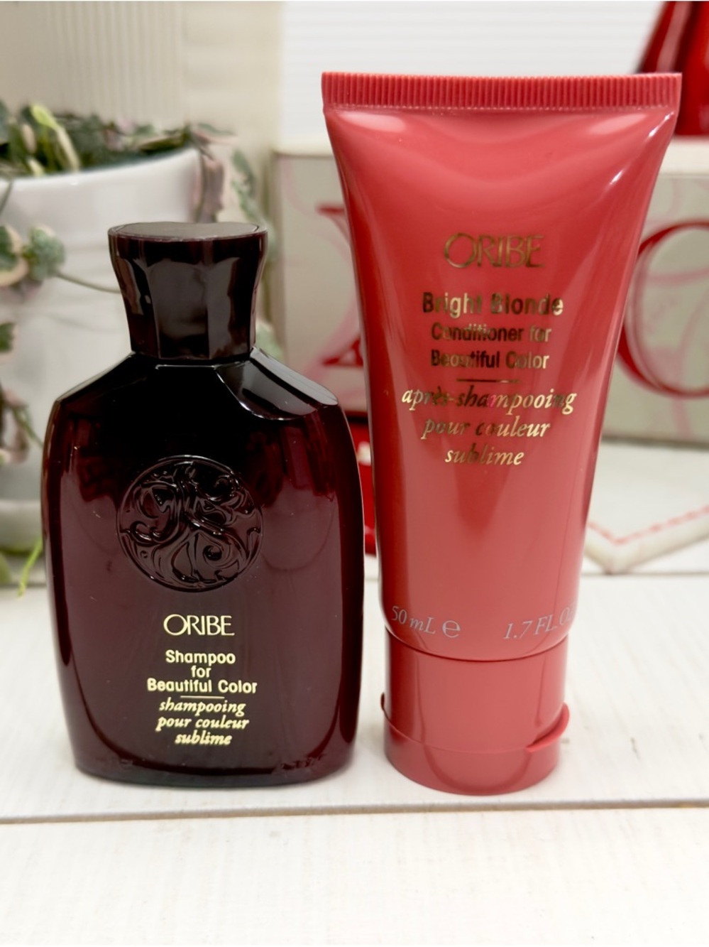 Oribe Shampoo For Beautiful Color +
Bright Blonde Conditioner